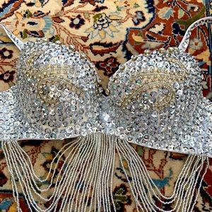 Silver Sequin Bra